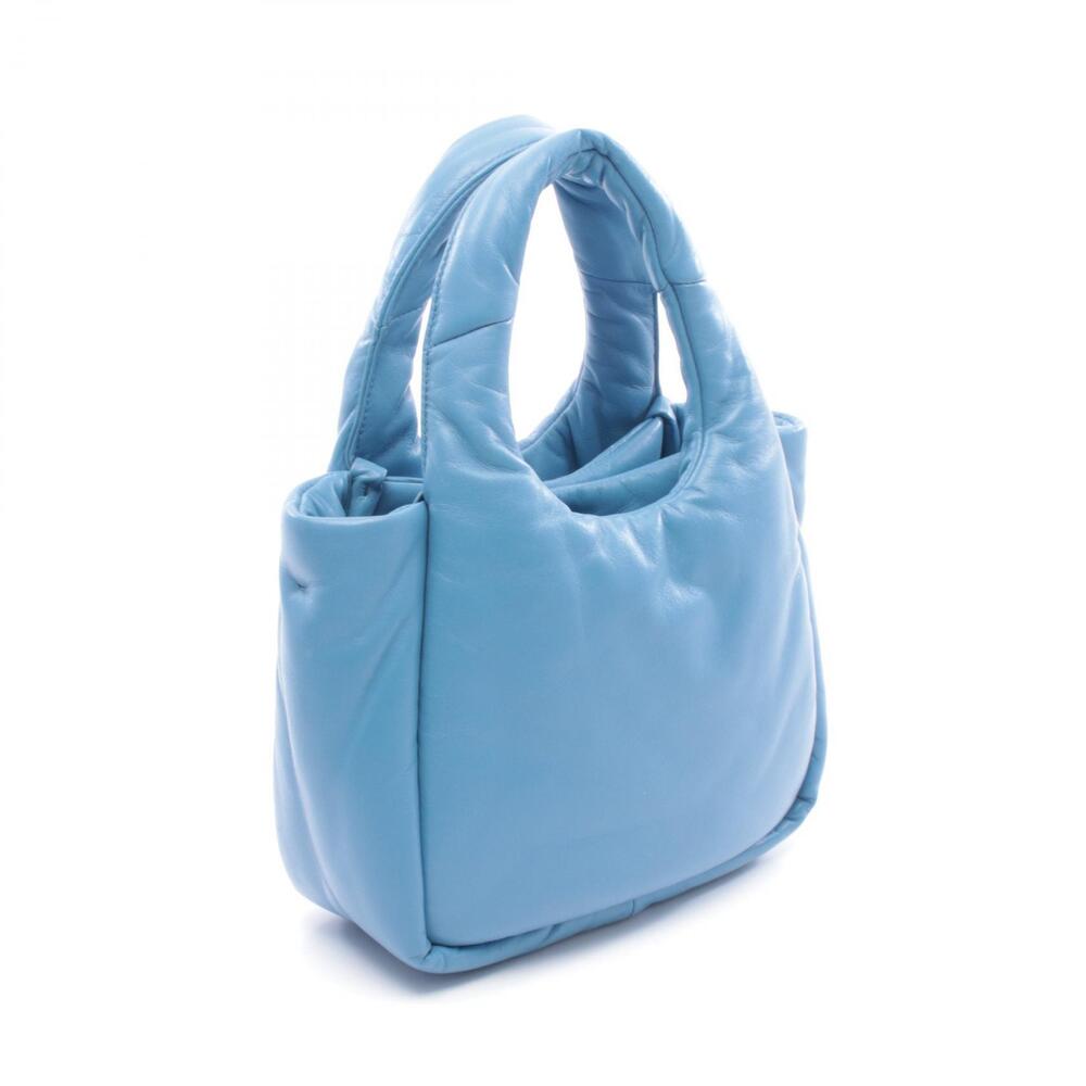 Prada Padded Quilted Handbag Leather Blue